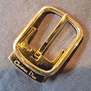 Christian Dior gold tone belt buckle